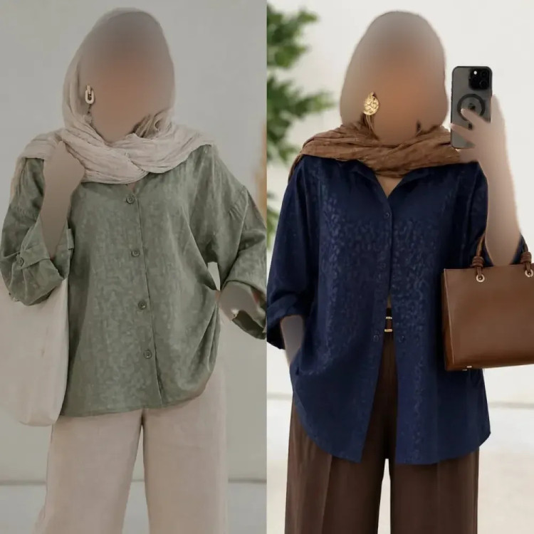 شومیز پلنگی سوفیا ژاکارد شیک و طرحدار فری سایز 36 تا 48