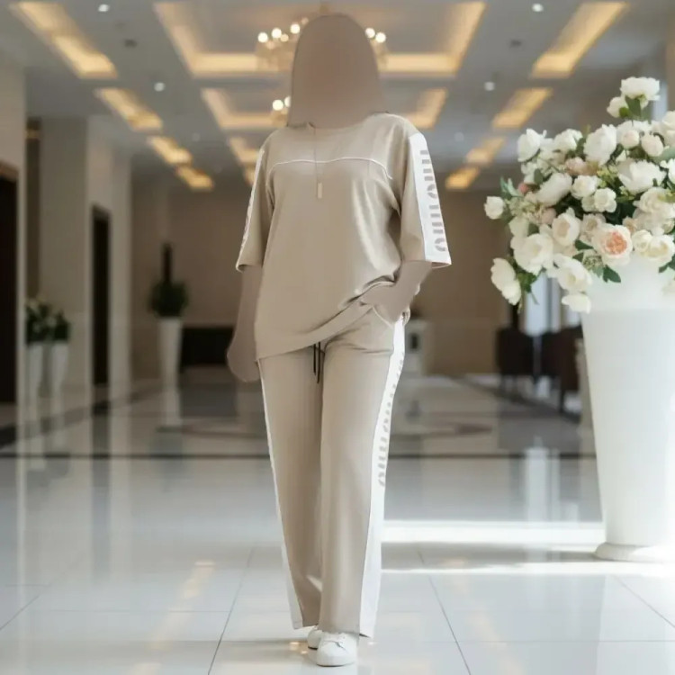 ست تیشرت شلوار زنانه گلکسی پنبه درجه یک فری سایز