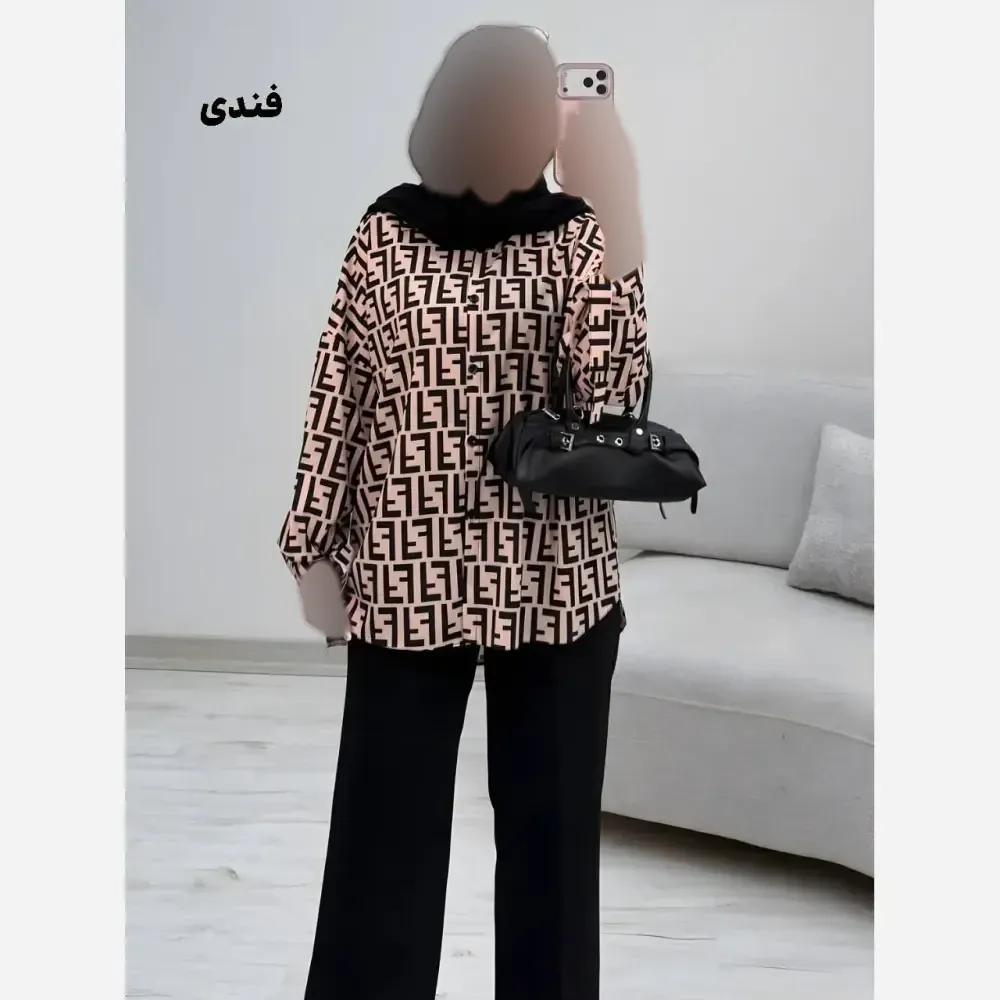 شومیز طرحدار چیچک جنس کرپ الیزه چاپی سایز فری 38 تا 48