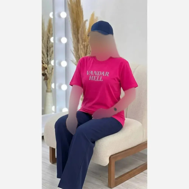 تیشرت اسپرت نخ پنبه سرخابی سایز بزرگ