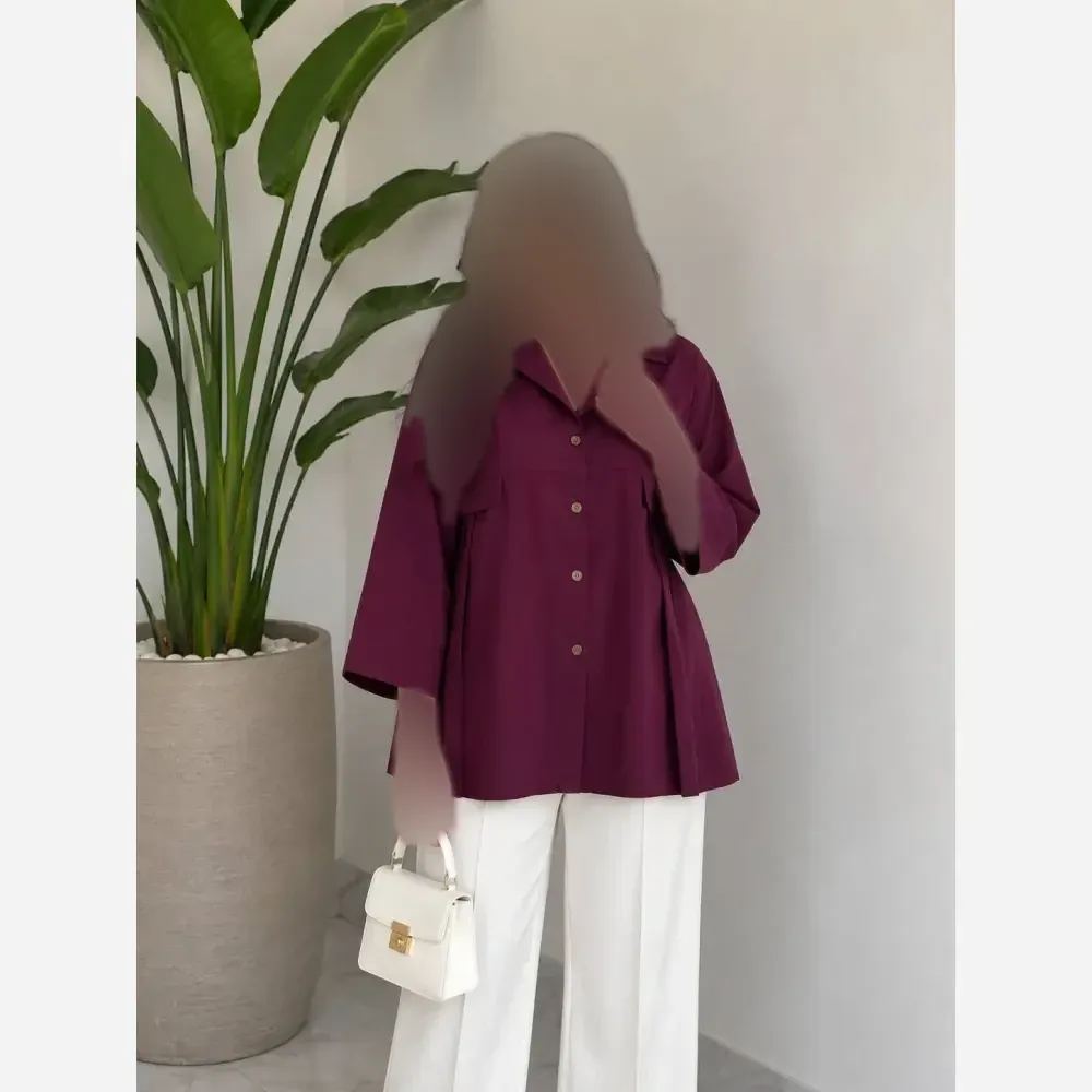 شومیز باکسی داکرون زنانه رنگ کله غازی و سدری فری سایز تا 48