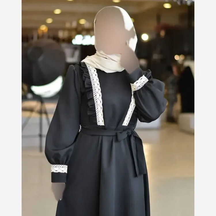 عبا زنانه مدل ماهور جنس صوفیا اعلا رنگ مشکی فری سایز 38 تا 46