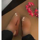 صندل زنانه لا انگشتی زارا طبی سبک چرم بیاله