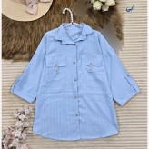مانتو جیب صلیبی شکوفه جنس شانتن دیپلمات فری سایز