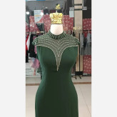 پیراهن مجلسی زنانه مدل نورا جنس ساتن آمریکایی قد 150
