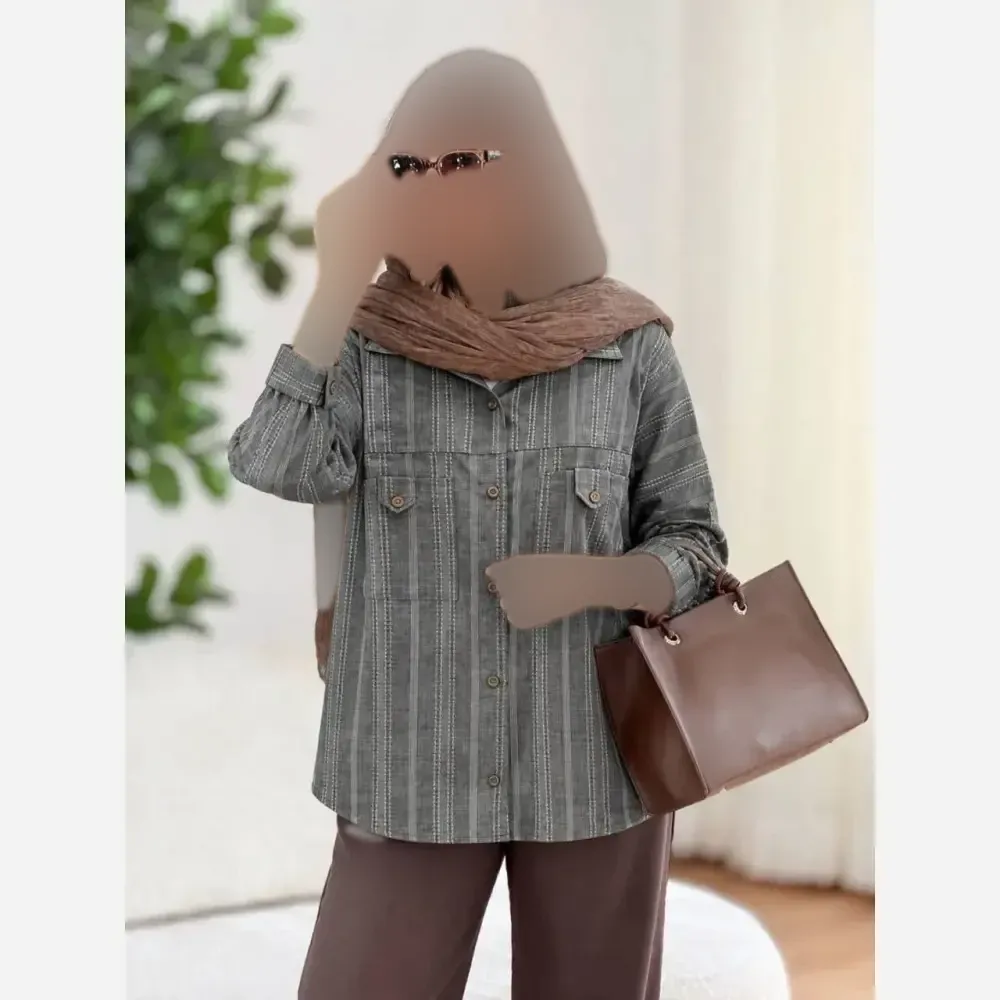 شومیز کوک دوزی پرنیا فری سایز 38 تا 46