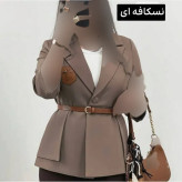 مانتو تکی مازراتی مدل آرتمیس رنگ کرمی قهوه ای بنتون آبی نسکافه ای سایز 1 و 2