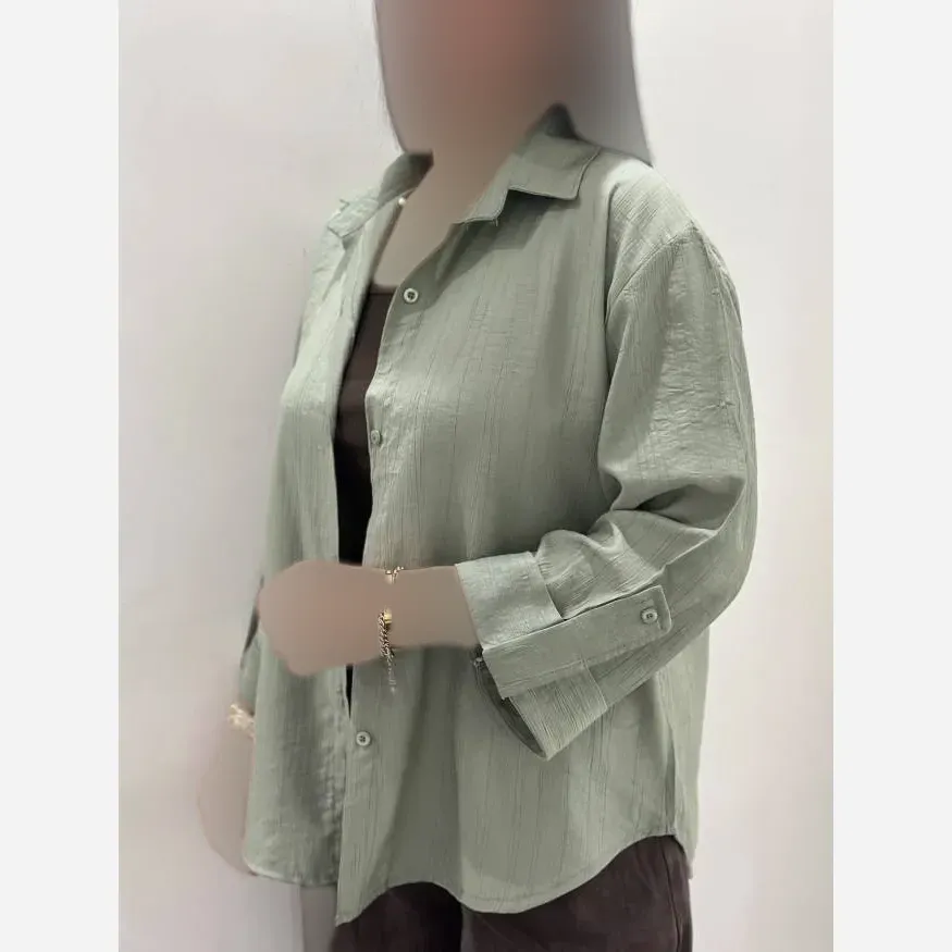 شومیز زنانه ساده خنک جنس NR گازوئیلی فری سایز
