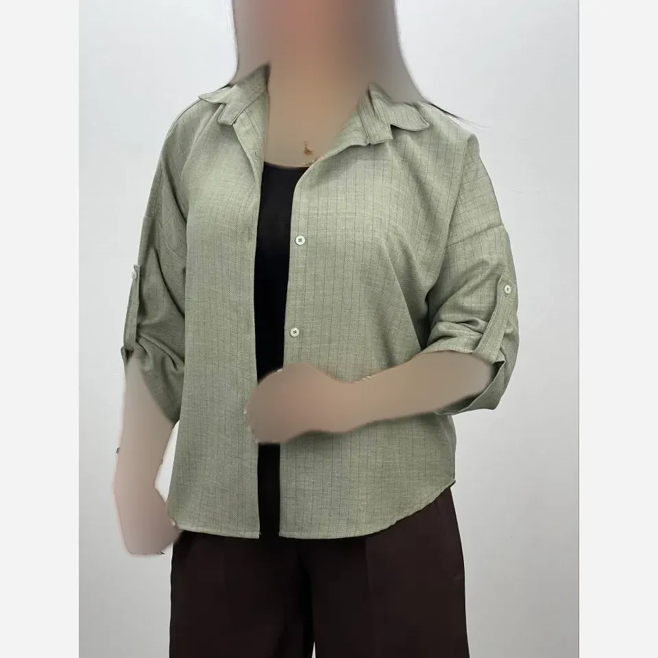 شومیز زنانه ساده خنک جنس NR گازوئیلی فری سایز