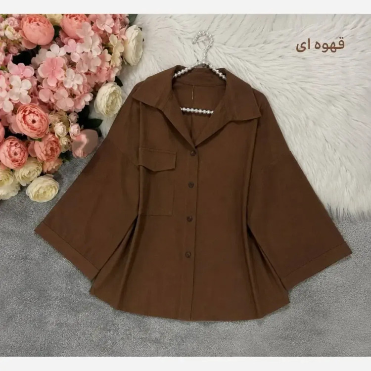 شومیز باکسی لینن درجه یک زنانه رنگ مشکی و سبز پسته ای فری سایز