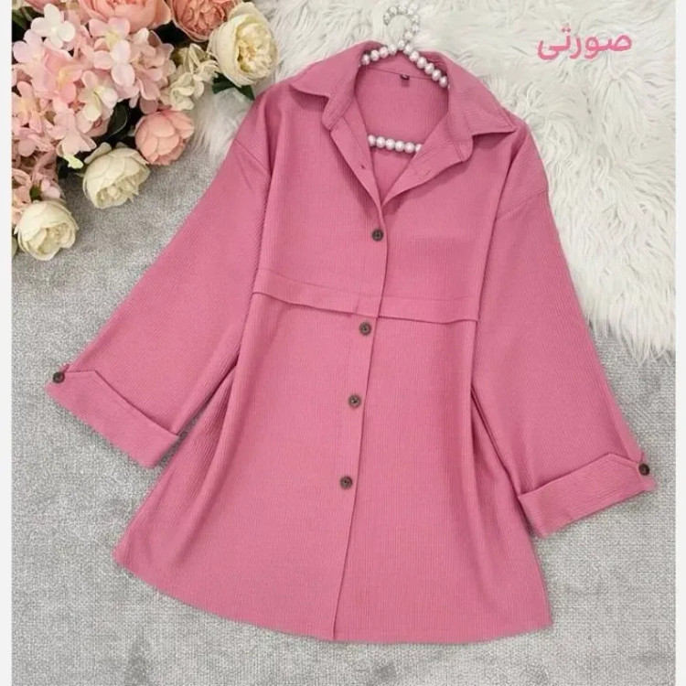 مانتو خنک و سبک زنانه جنس دلیسه رنگ صورتی