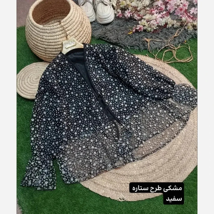 مانتو مزونی عروسکی تور اکلیل دار آستردار فری سایز 38 تا 46