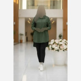 شومیز مانتویی سلین جنس لنین پنبه فری سایز پاگن دار