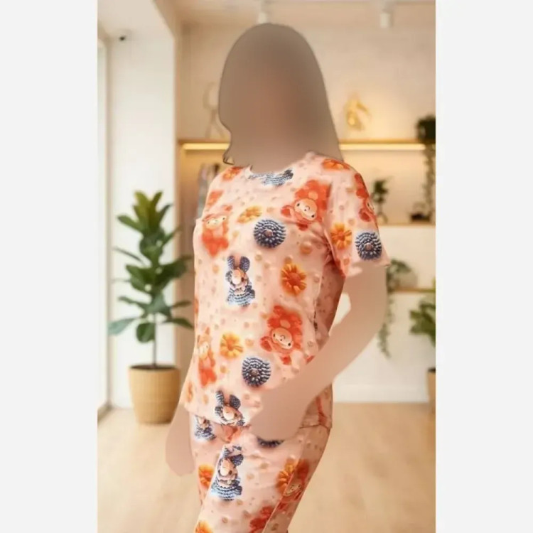 تیشرت شلوار سه بعدی نخ پنبه زنانه سایز 38 تا 42