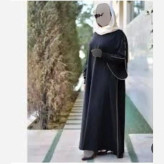 عبا زنانه مدل آستین دبل جنس الیزه رنگ مشکی قد 140
