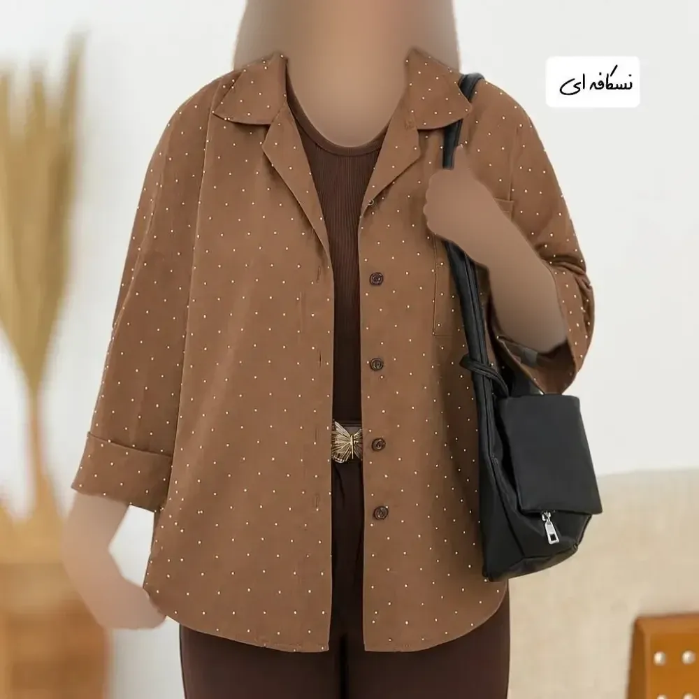 شومیز نگین دار سایز بزرگ جنس پری