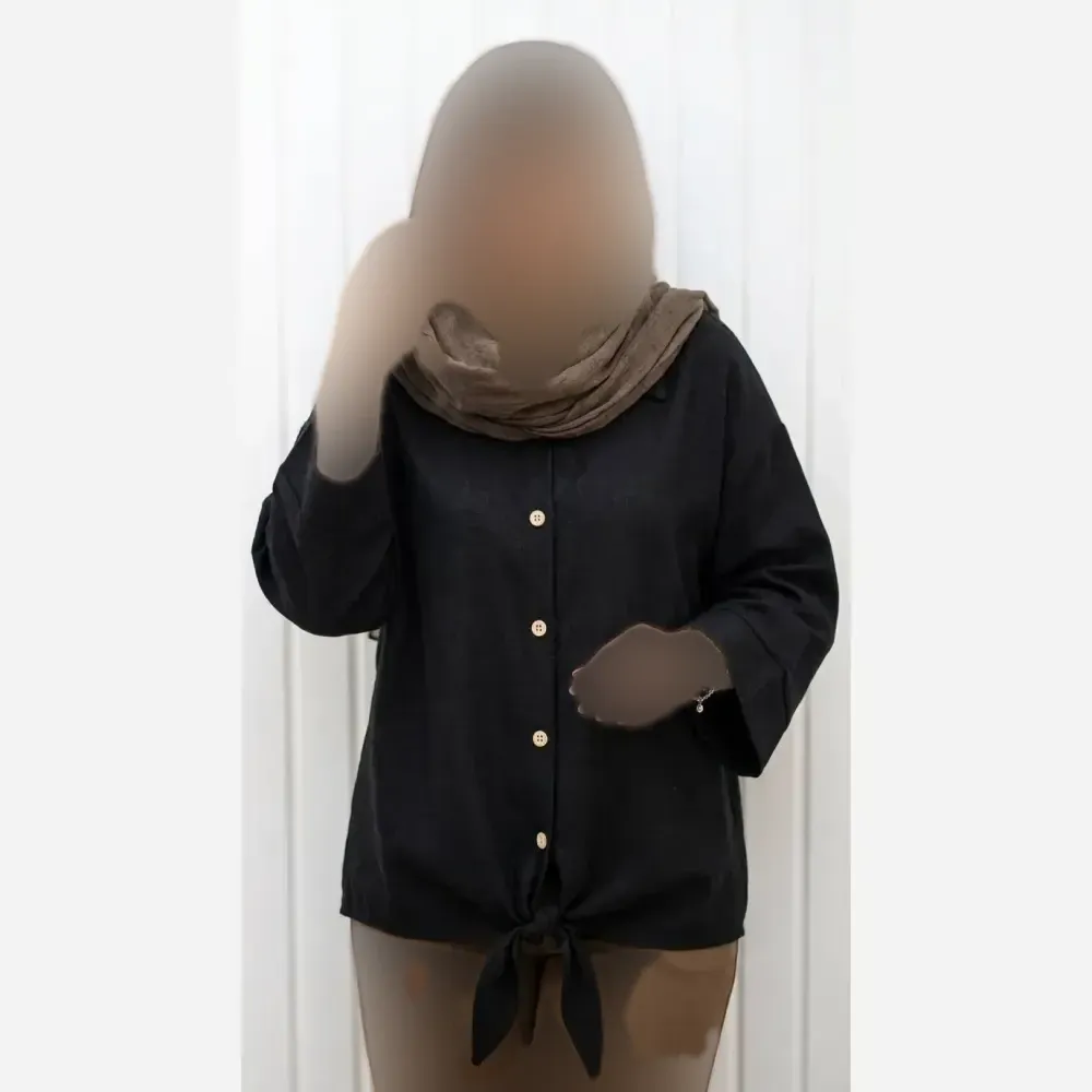 شومیز گره ای سوپر شانتون درجه یک فری سایز