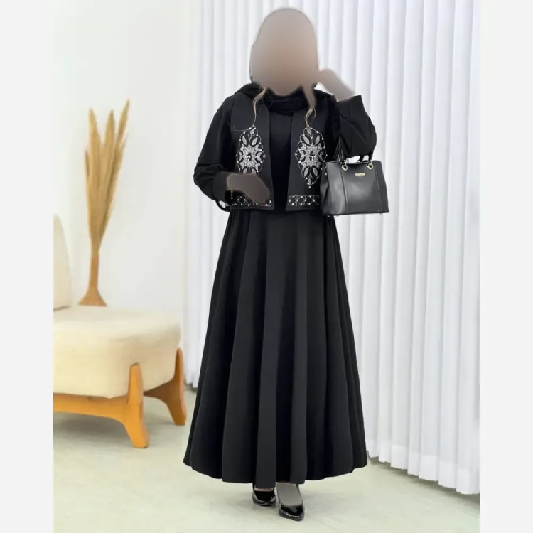 پیراهن پر چین و جلیغه مازراتی و الیزه فری سایز
