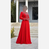 لباس مجلسی مارال جنس کرپ دالقیچ قد 150 سایز بزرگ
