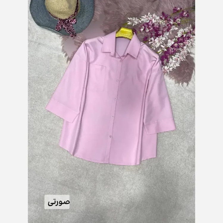 شومیز تک جیب ترمه جنس پری خنک و سبک سایز فری 38 تا 48