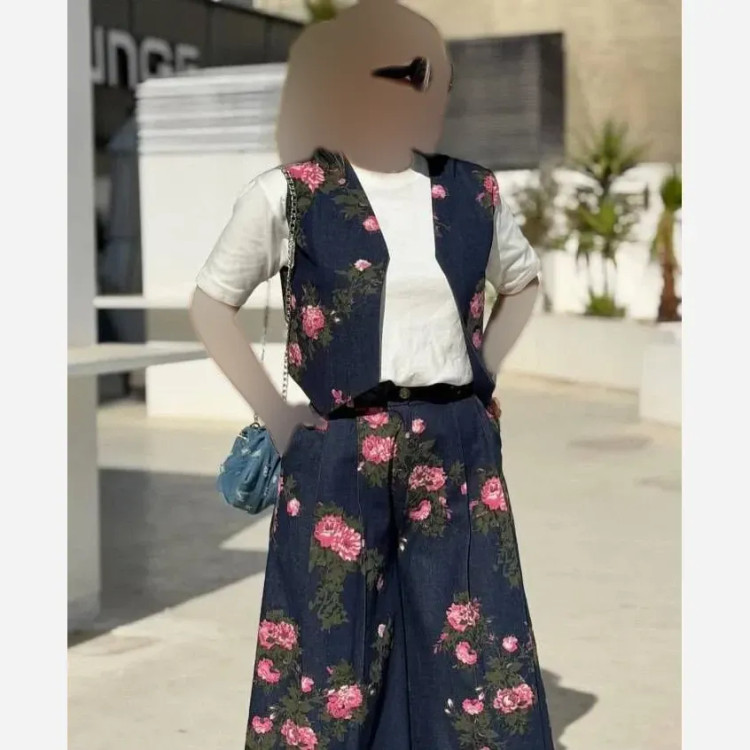 ست سه تیکه وست و شلوار لنین و شومیز داکرون دیانا