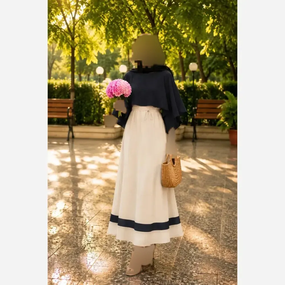 سارافون رویه مدل نجلا جنس لینن و شانتون سایز فری تا 48