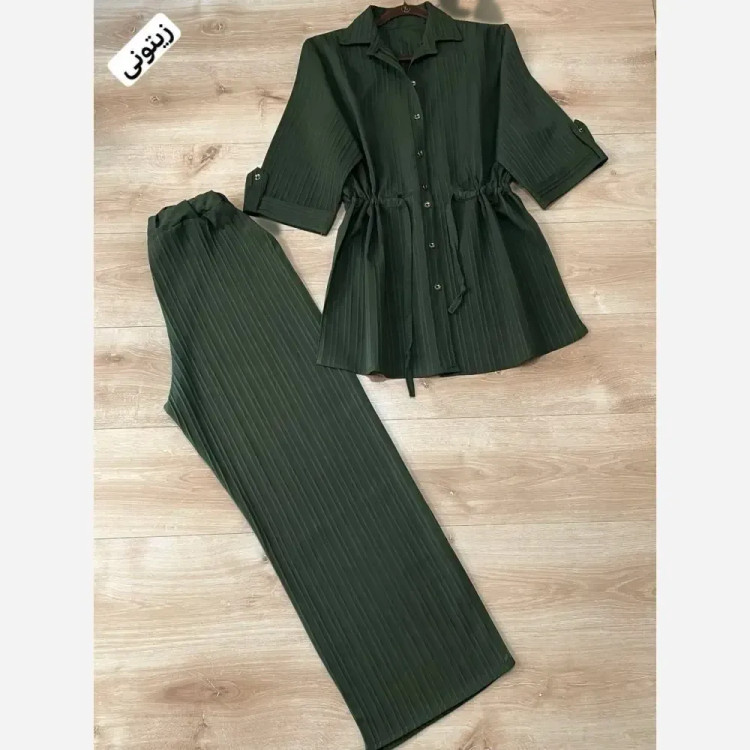 ست شومیز شلوار کمر گت جنس آیوا درجه یک فری سایز 36 تا 48