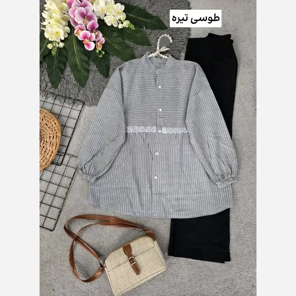 شومیز نخی تایوانی خنک تابستانه آزاده فری سایز