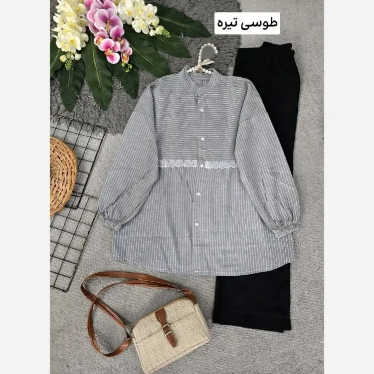 شومیز نخی تایوانی خنک تابستانه آزاده فری سایز