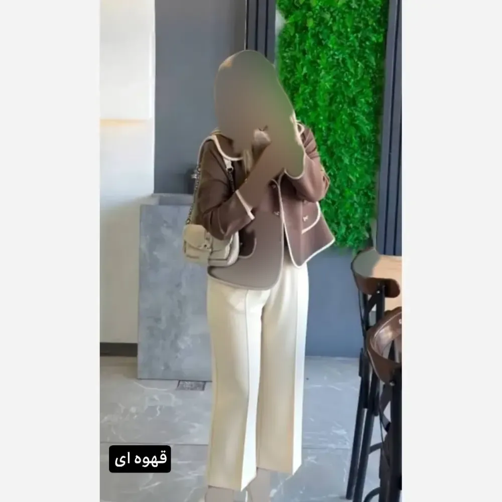 ست کت و شلوار اداری زنانه جنس سوپرمازراتی پاپیون دار فری سایز