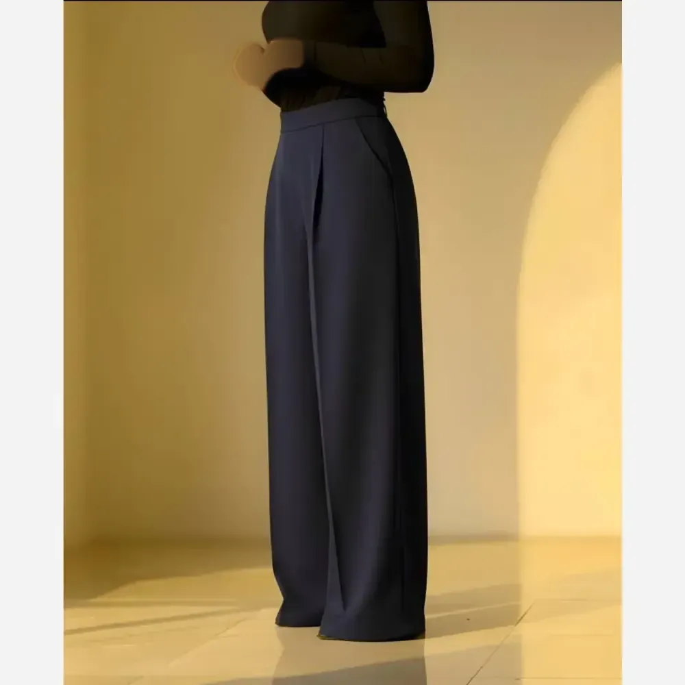 شلوار بگ زنانه جنس سوپر مازراتی درجه یک رنگ مشکی سرمه ای موکا