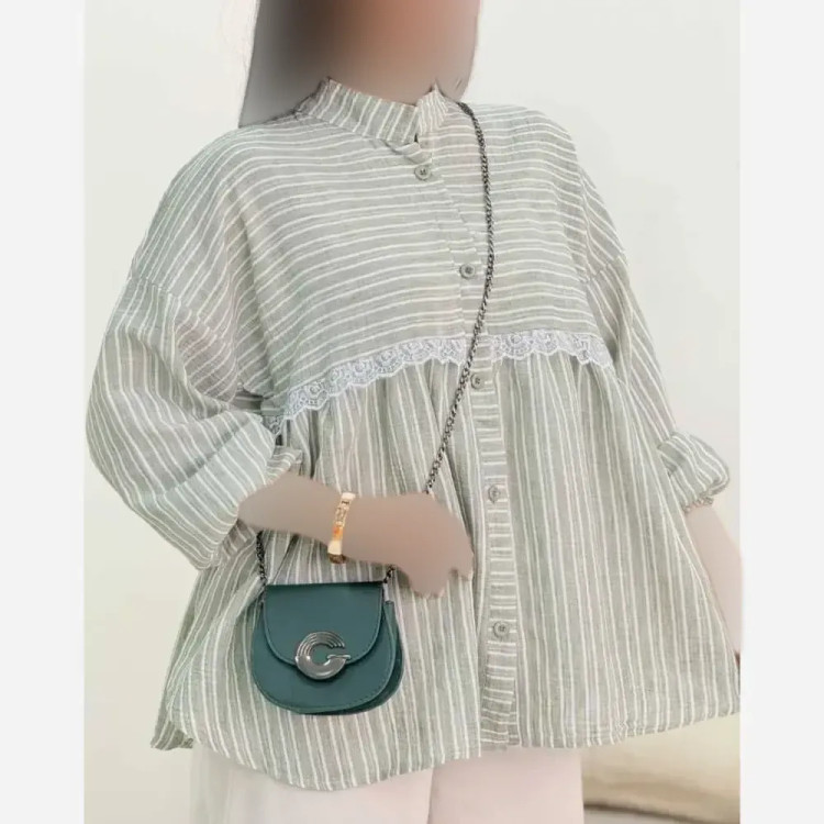 شومیز نخی تایوانی خنک تابستانه آزاده فری سایز