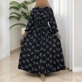 پیراهن زنانه پریدخت جنس بوگاتی رنگ مشکی و سورمه ای و موکا سایز فری