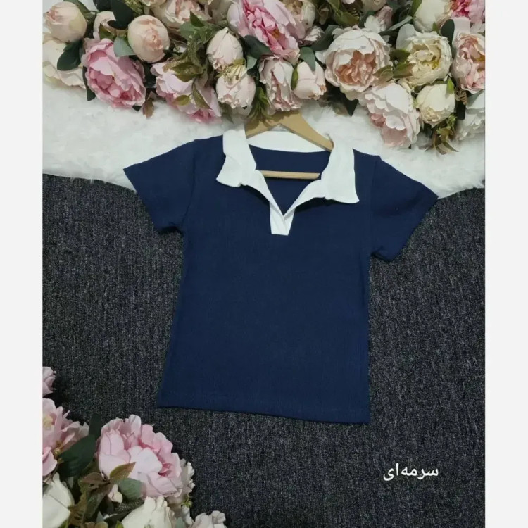 پولوشرت زنانه نخ پنبه کبریتی فری سایز مدل آریانا