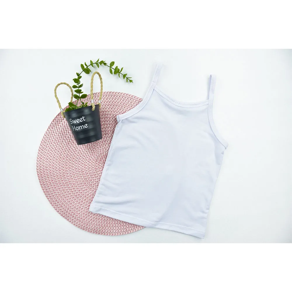 تاپ بندی دخترانه سفید پنبه پلی استر ایرانی