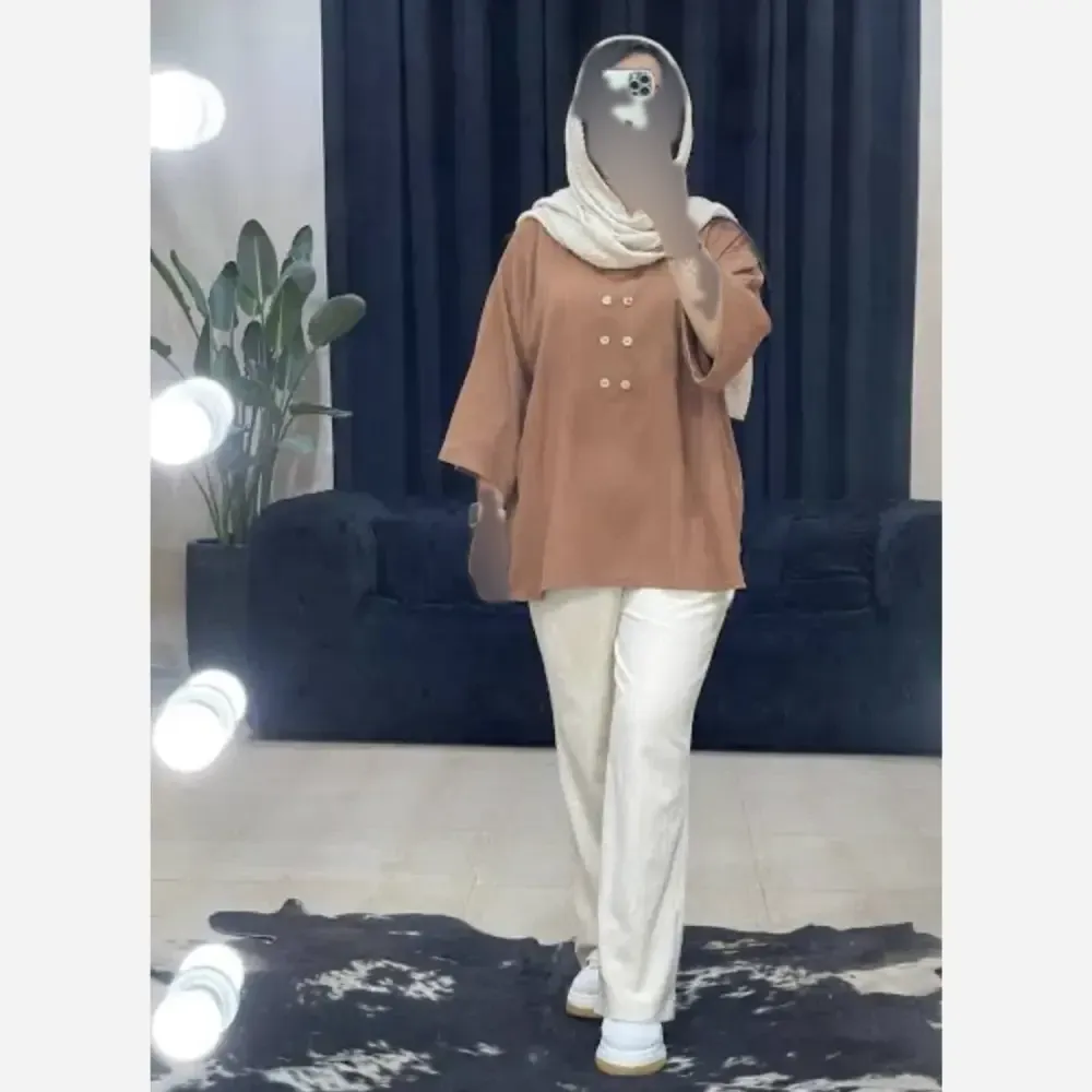 شومیز صدف جنس سوپر آیوا درجه یک فری سایز