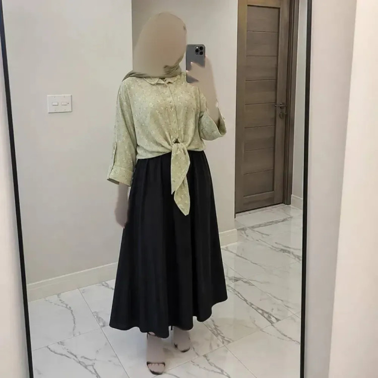 ست شومیز گره ای و دامن شانتون فری سایز
