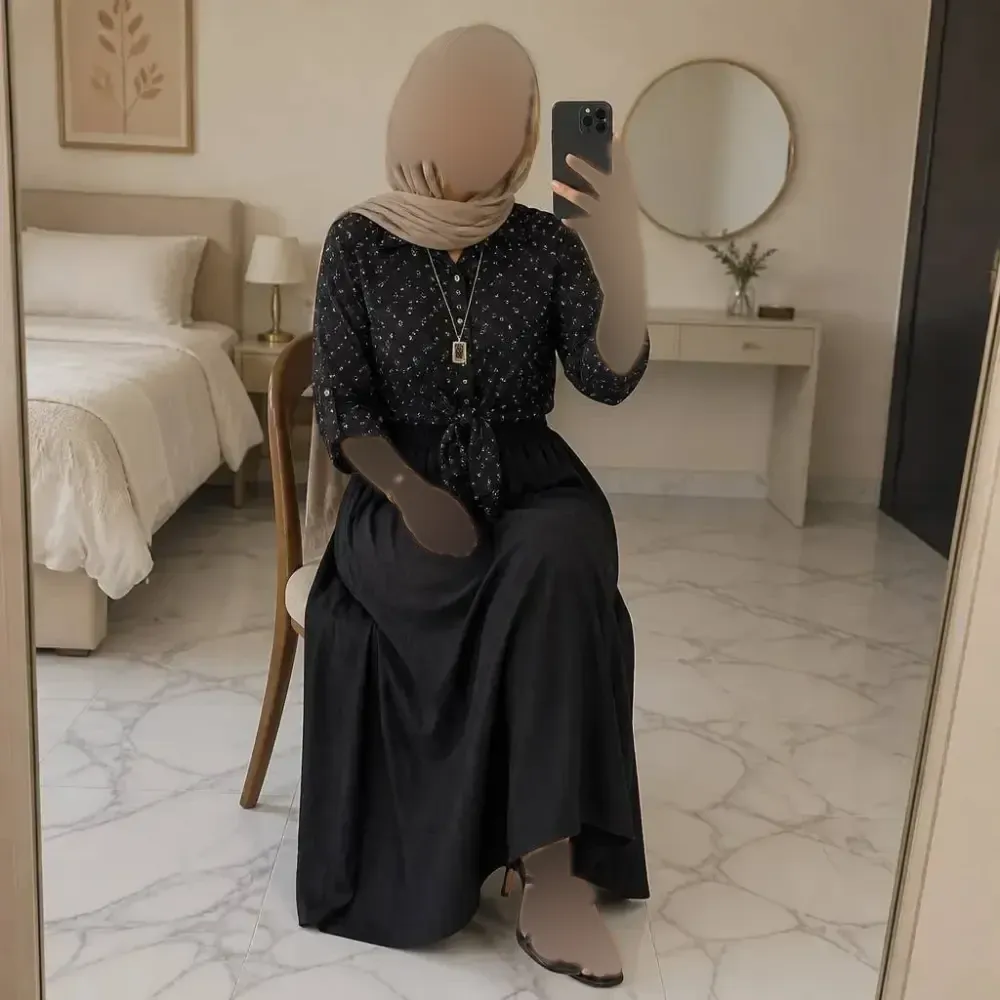 ست شومیز گره ای و دامن شانتون فری سایز