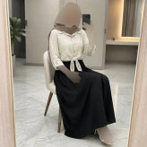 ست شومیز گره ای و دامن شانتون فری سایز