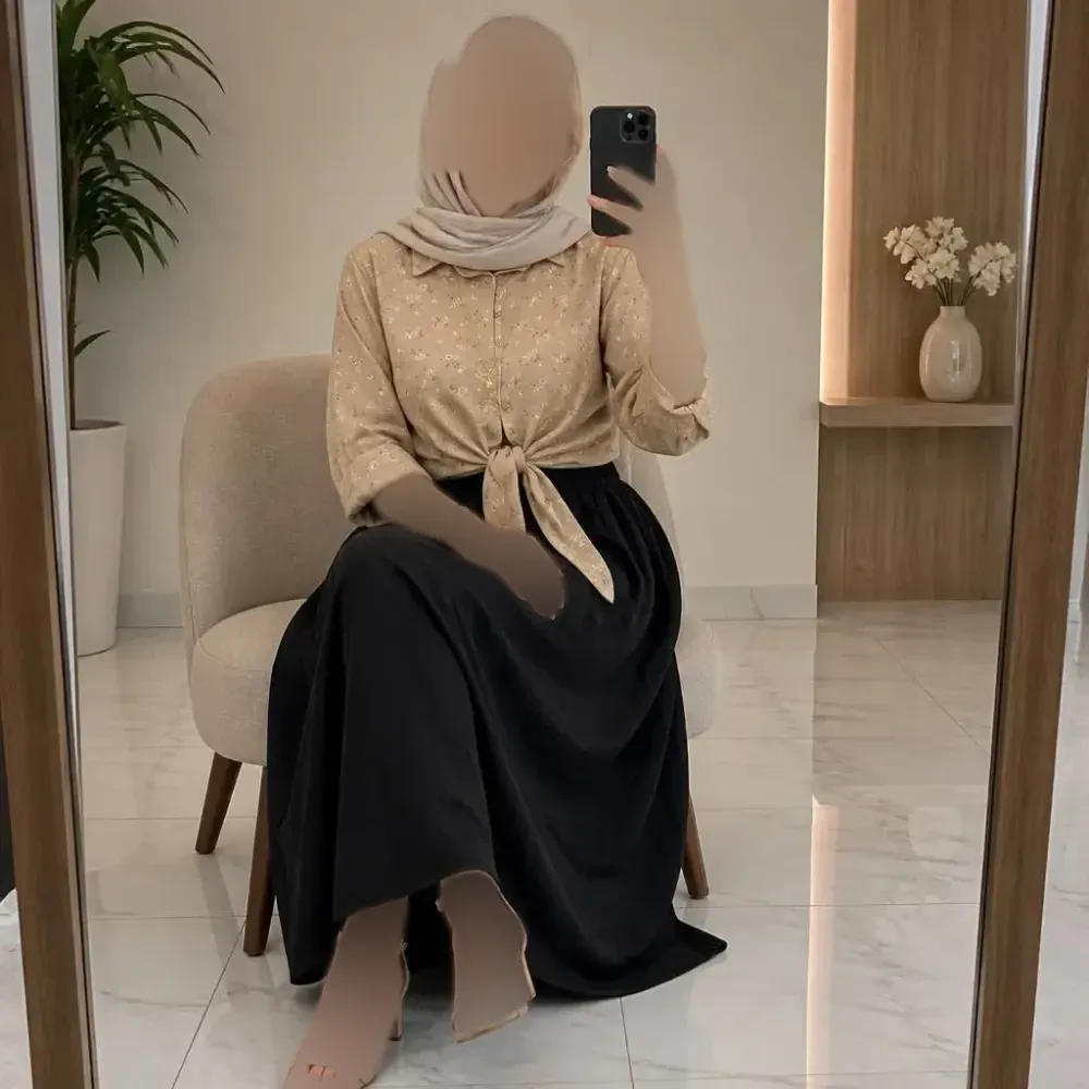 ست شومیز گره ای و دامن شانتون فری سایز
