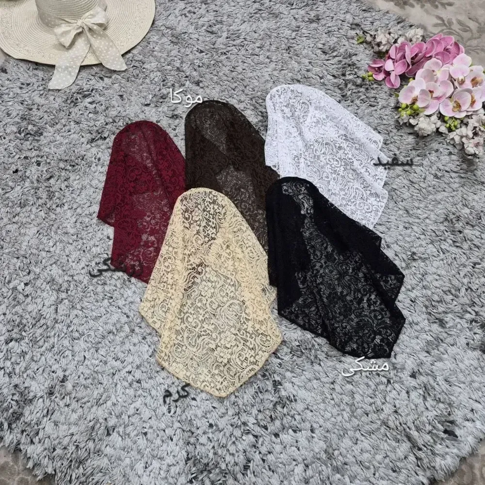 تل اسکارف گیپور طرحدار رنگ بندی متنوع قد 45 سانت