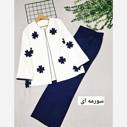 کت و شلوار زنانه گلدار مازراتی نخ توییست درجه یک مزونی