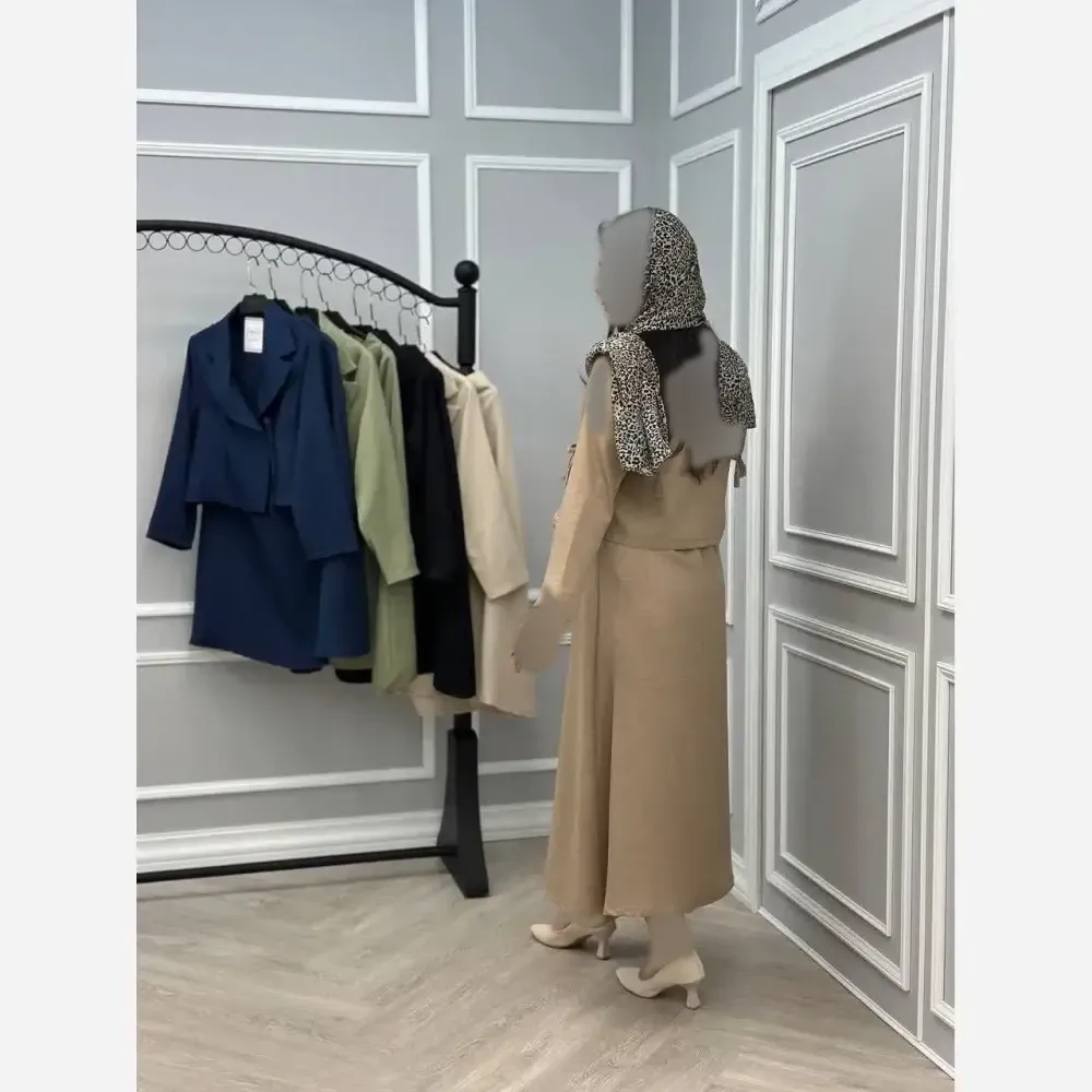 کت دامن زنانه شانتون رها رنگ مشکی سورمه ای کرم نسکافه ای سایز 36 تا 46