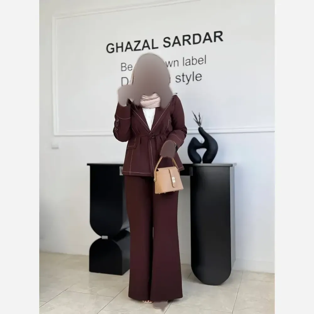 ست کت و شلوار زنانه کتان کشی عیدانه سایز 38 تا 46 فری