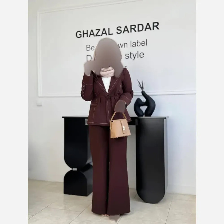 ست کت و شلوار زنانه کتان کشی عیدانه سایز 38 تا 46 فری