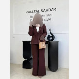 ست کت و شلوار زنانه کتان کشی عیدانه سایز 38 تا 46 فری