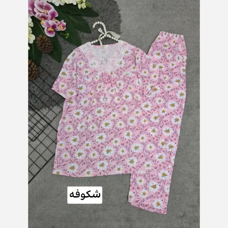 ست تیشرت و شلوار وارداتی گیاهی خنک فری سایز 36 تا 46