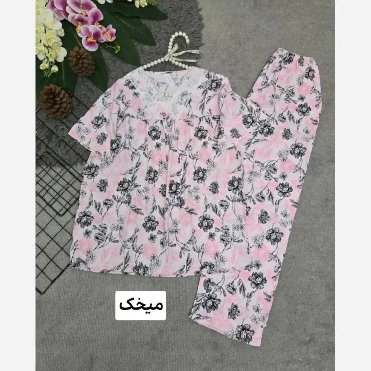 ست تیشرت و شلوار وارداتی گیاهی خنک فری سایز 36 تا 46