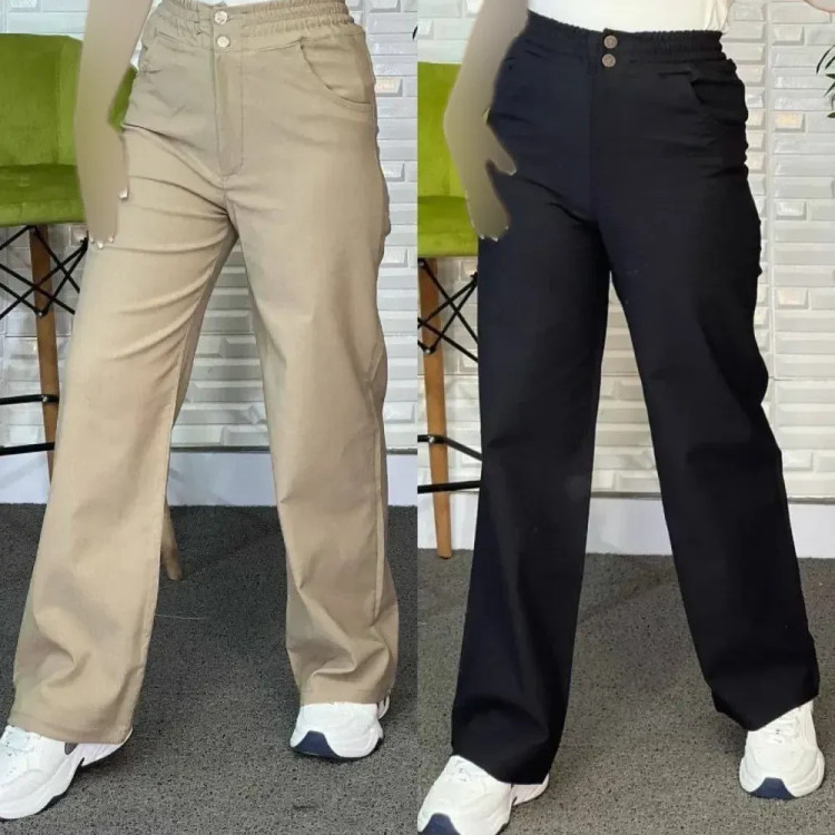 شلوار نیم بگ کتان کش زنانه رنگی سایز بزرگ