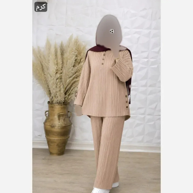 ست شومیز و شلوار بگ زنانه صوفیا شانتون طرح ساناز